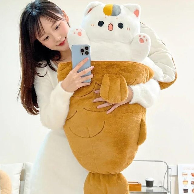 Yiran Health & Beauty Taiyaki Katze Hund Hase Plüschtiere, Nestkissen, Bunt / Mehrfarbig - Bild 1