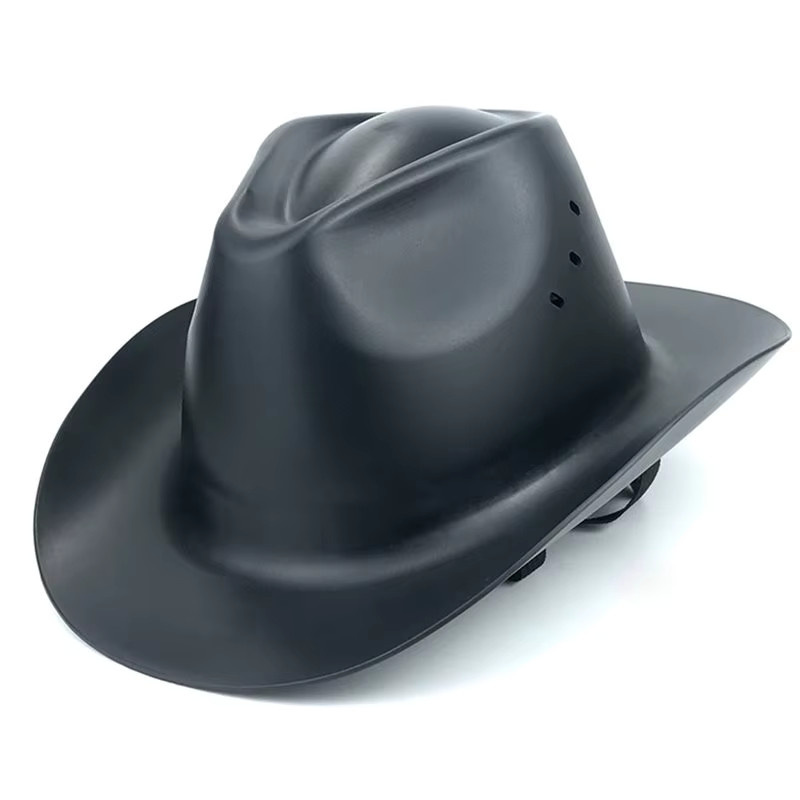 Tech Cowboy Schutzhelm aus HDPE mit voller Krempe und Lüftungsloch für Bau und Eisenbahnrettung in Weiß oder Schwarz - Bild 4