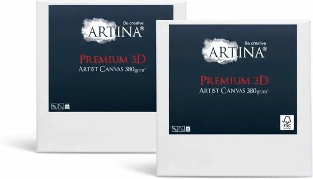 Artina Premium 3D Keilrahmen Set aus FSC Holz mit weißer Baumwollleinwand, 2-teilig, Breite: 50 cm, Höhe: 150 cm - Bild 1
