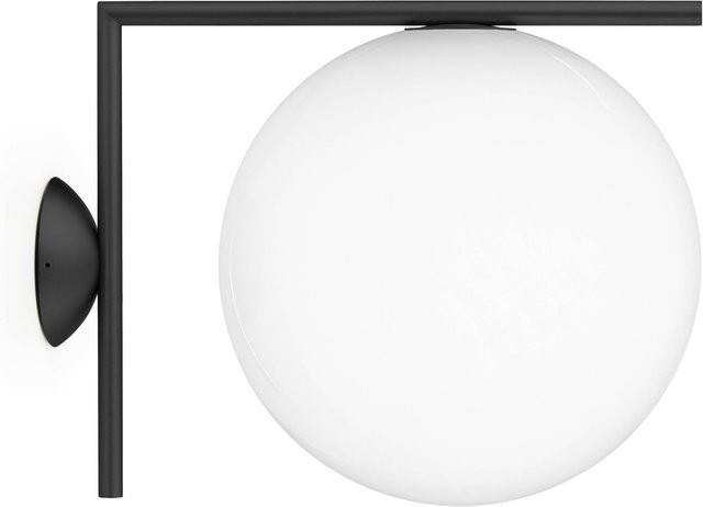 Flos IC Outdoor Wandleuchte in Schwarz aus Stahl mit Opalglas und dimmbarer LED - Bild 1