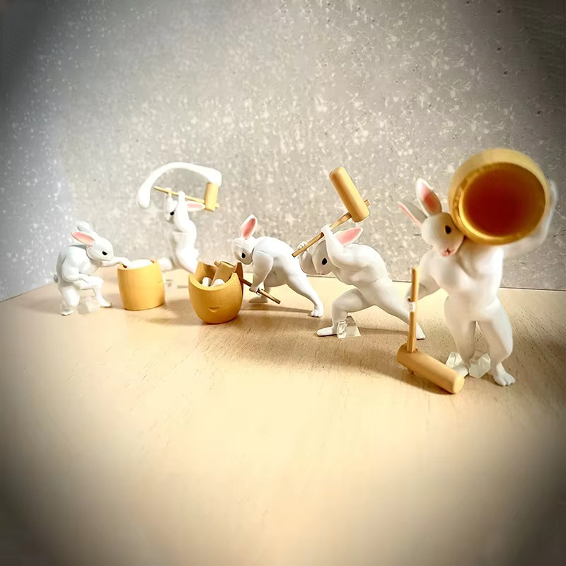 Bandai Muscle Jade Rabbit Hämmerter Reiskuchen Kaninchen Blind Box, Actionfigur - Bild 5