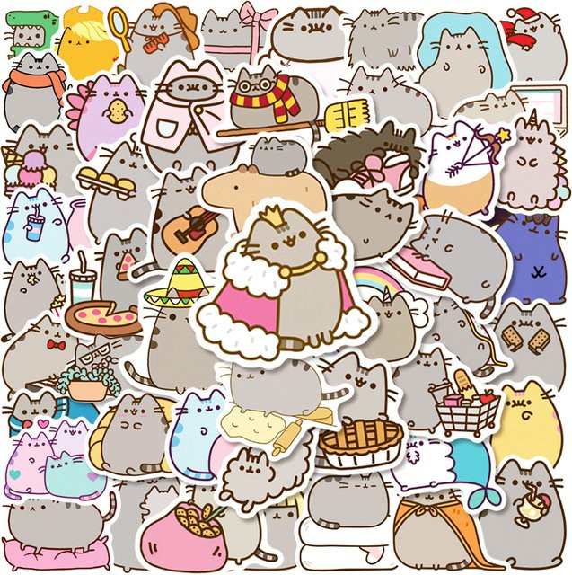 Bandai Chunky-Katzen-Aufkleber, 50 Stück, wasserfest, für Kinder - Bild 1