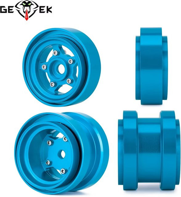 Tamiya Beadlock Felgennabe, Aluminiumlegierung, Blau, Upgrade-Teile - Bild 1