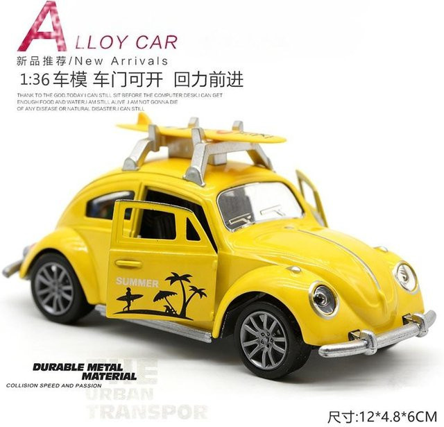 Linyi toy car Retro-Legierung Klassisches Auto-Modell, 1:36, Metall, Gelb, ab 14 Jahre - Bild 1