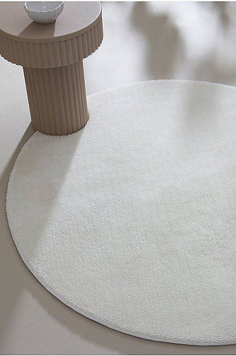 Jotex CORAL Rundflorteppich in Weiß aus Polyester mit rutschfester Unterseite - Bild 1