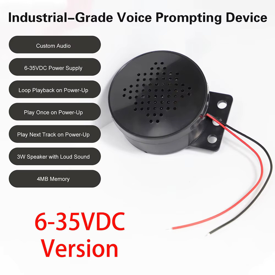 DIY NOW Sprachansager mit MP3-Player-Audiomodul und anpassbarer Sprachwiedergabe, Schwarz, 6-35V - Bild 1
