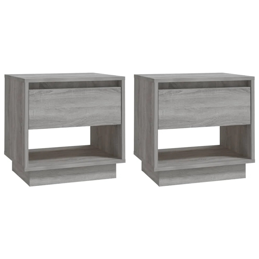 Set aus 2 vidaXL Nachttischen in Grau Sonoma aus Holzwerkstoff, B/T/H: 45 x 34 x 44 cm - Bild 2