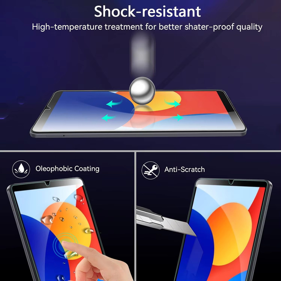 Xiaomi Schutzfolie aus gehärtetem Glas für Redmi Pad SE 8,7 Zoll, transparent, HD-Displayschutz ohne Blasenbildung und Anti-Fingerabdruck-Schutz - Bild 4
