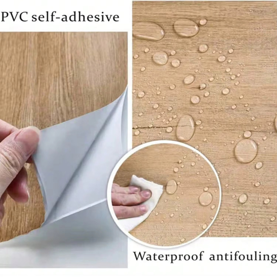 TTOKKONG WALLPAPER Selbstklebende Holzmaserungs-Tapete aus PVC in Braun, Ölbeständig für Küchenarbeitsplatten, Möbel und Schränke, Breite: 40 cm, Länge: 40 cm - Bild 2