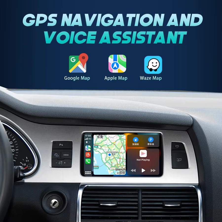Nunoo 7 Zoll Linux Multimedia Autoradio mit Wireless Carplay und Android Auto für Audi Q7 4L A6 C6 4F 2005-2015 in Schwarz - Bild 3