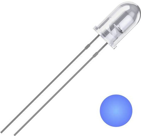 Quadrios LED Blau Rund 5mm 2500 mcd 25° 20mA 3V bedrahtet - Bild 1