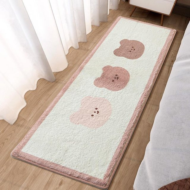 Kinder Teppich mit Herz-Motiv in Pink, rutschfester Schlafzimmer Teppich aus Polyester, Breite: 60 cm, Tiefe: 160 cm - Bild 1