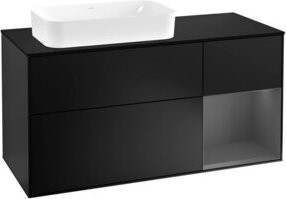 V&B Waschtischunterschrank Finion mit Wandbeleuchtung, Blau Lackiert, Breite: 120 cm, Tiefe: 50,1 cm, Höhe: 50,1 cm - Bild 1