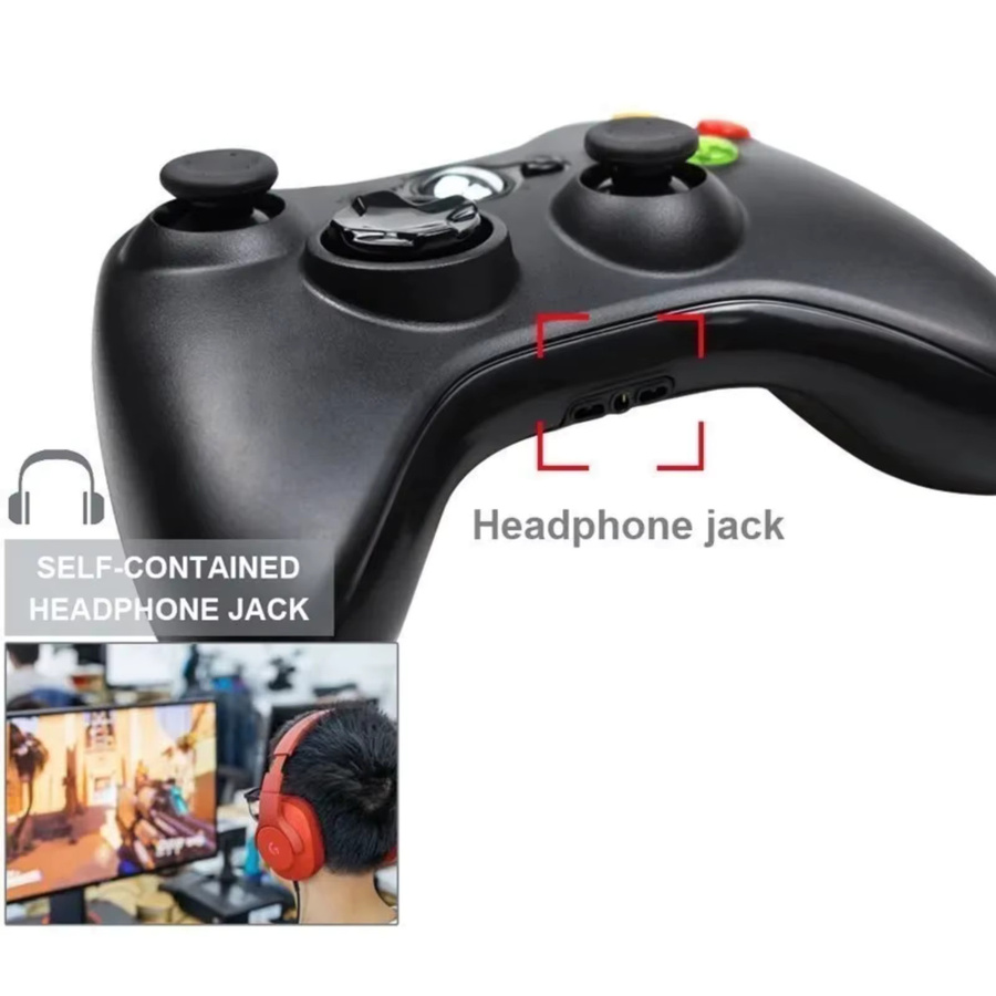 GAMROMBO Game Controller für Xbox 360, Slim und Windows 7/8/10, kabelloses Bluetooth Gamepad mit Dual Vibration und Joystick in Schwarz oder Weiß - Bild 4