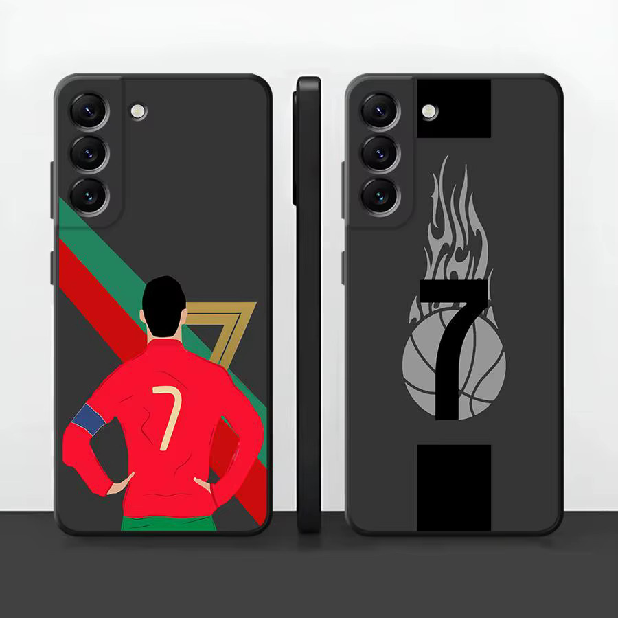 Handyhülle mit Fußball Nummer 7 Design für Samsung Galaxy A73 A25 A55 A35 A52 A23 A33 A53 A42 A24 A32 A54 in Schwarz als Soft Cover - Bild 2