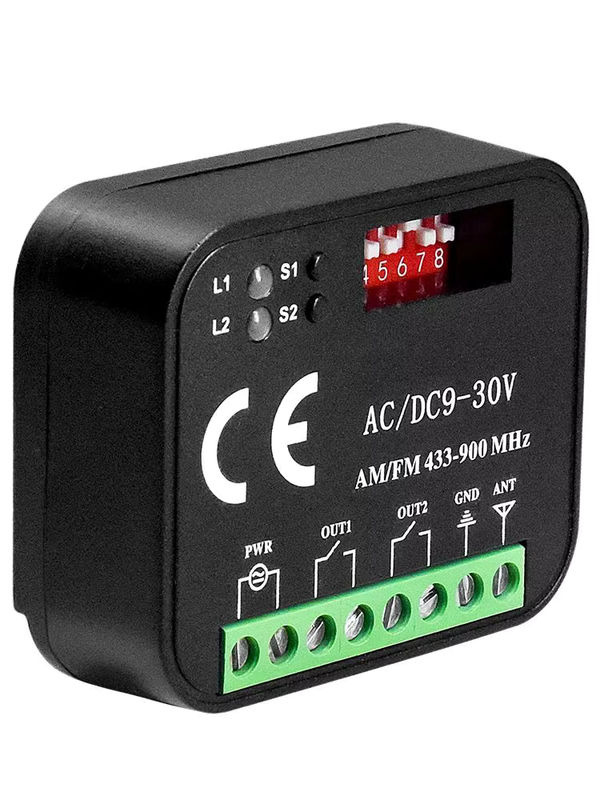 Sommer 2-Kanal-Garagentor-Empfänger mit Momentan-Relaismodul in Schwarz (434,42 MHz / 868,35 MHz / 300-900 MHz) - Bild 7
