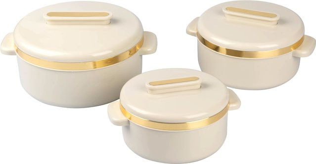 Genialo Thermo-Schüssel-Set Kleopatra, 6-teilig, Edelstahl in Gold und Beige - Bild 1