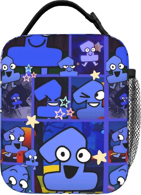 Fancy Style Studio BFDI Cartoon Isolierte Lunchtasche in Blau, Wiederverwendbare Thermotasche für Brotdosen - Bild 1