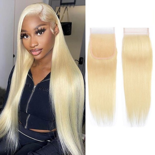 Newmi Echthaar Extensions, 100 % Remy, transparente Schweizer Spitze, 4x4 Spitze - Bild 1