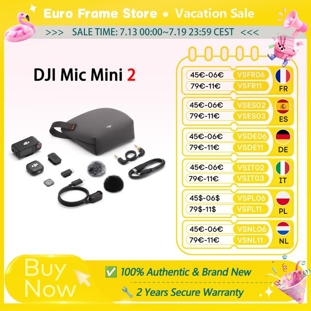 DJI Mic Mini 2 Kabelloses Mikrofon für iPhone, Android, Smartphone, Tablet und PC mit Geräuschunterdrückung und 11,5 Stunden Akkulaufzeit - Bild 1