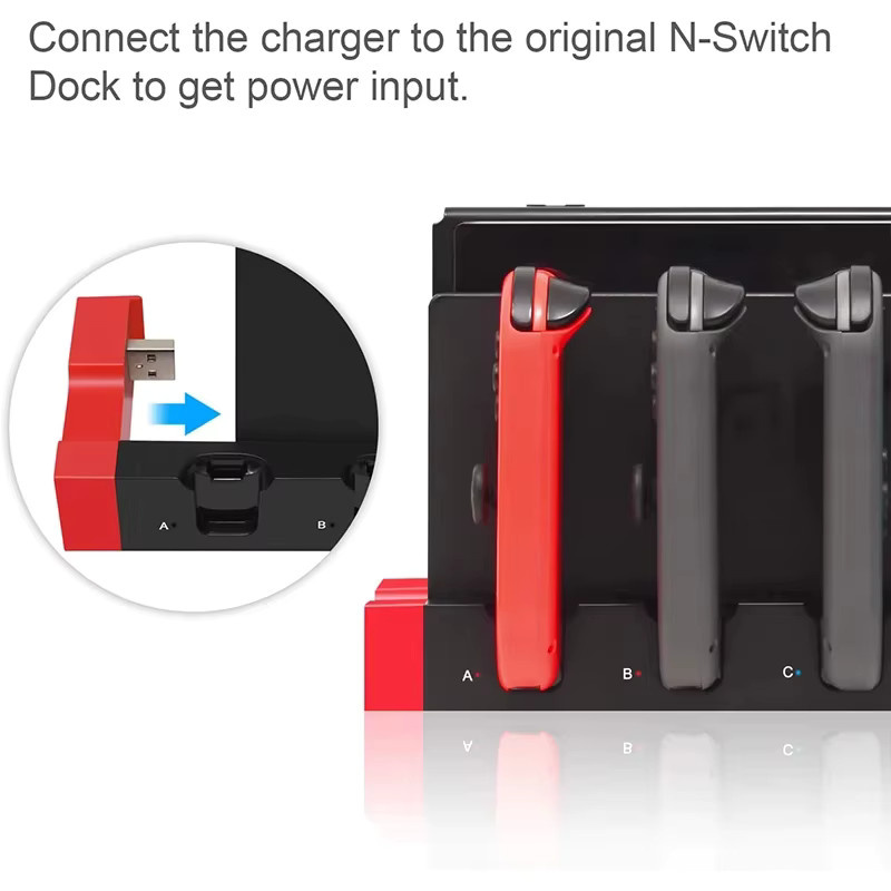 Docking Station für Nintendo Switch und Nintendo Switch OLED als Ladebasis und Controller-Halterung für dein Gaming-Zubehör - Bild 2