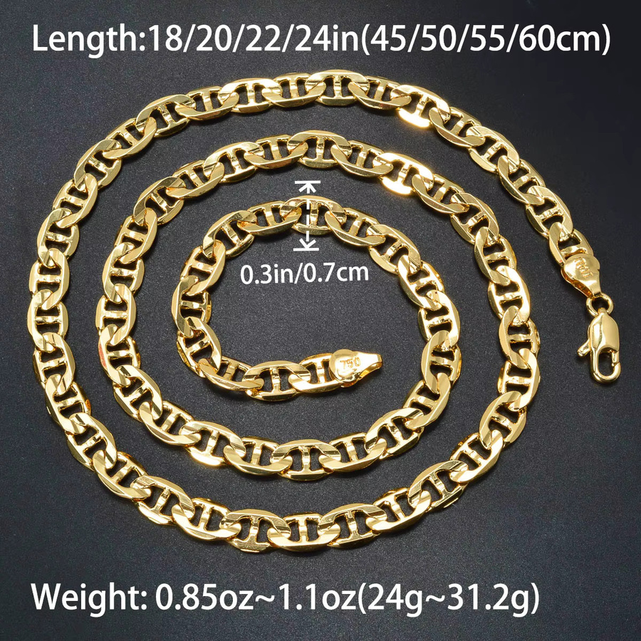 Halskette Kupfer, 750 Gold, Unisex - Bild 3