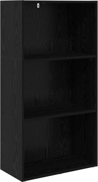 vidaXL Bücherregal in Schwarz und Eichen-Optik mit verstellbaren Regalböden, B/T/H: 60 x 30 x 76,5 cm - Bild 1