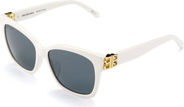 Balenciaga BB0102SA Sonnenbrille, Cat-Eye, Vollrand, Kunststoff, weiß, blau, Damen - Bild 1