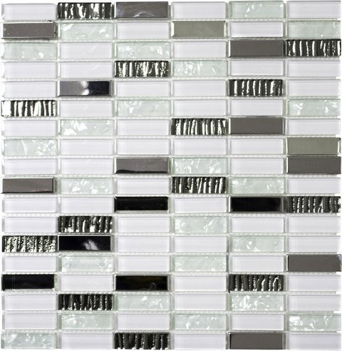 HuH Mosaik Mosaikfliese Diamond aus Glas in Weiss, B/H: 30,4 x 29,8 cm - Bild 1