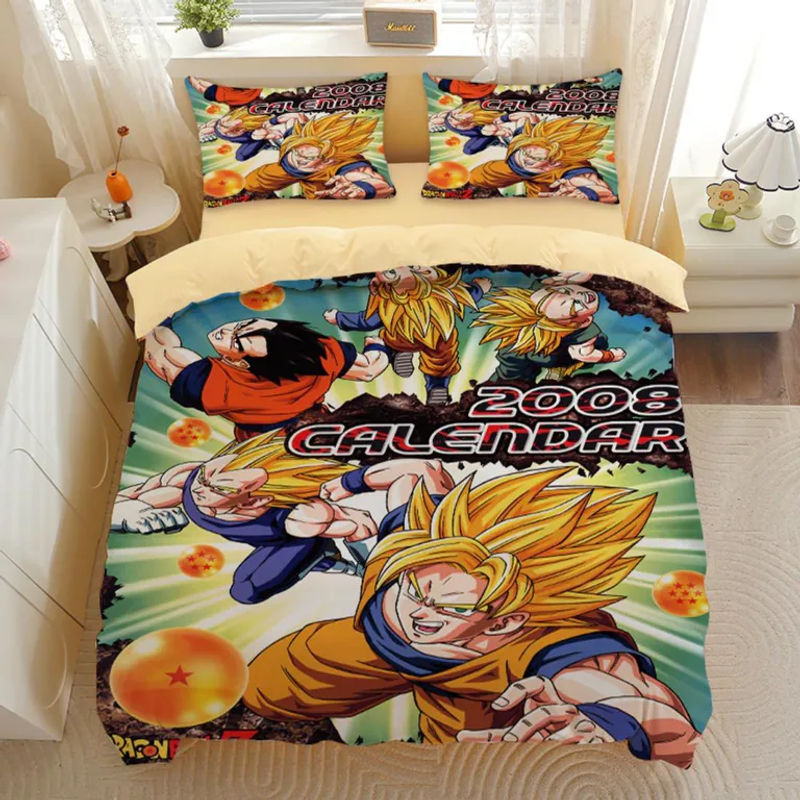 Dragon Ball Bettwäsche-Set von Binchi Fitness mit Goku Super Saiyan Motiv, 2-teilig bestehend aus Bettbezug und Kissenbezug in Multicolour, B/H: 140 x 200 cm - Bild 2