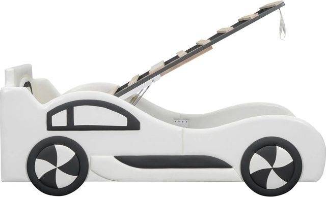 okwish Polsterbett Kinderbett im Auto-Design mit Unterbettstauraum, Farbe: Weiß, B/T/H: 90 x 200 x 86 cm - Bild 1