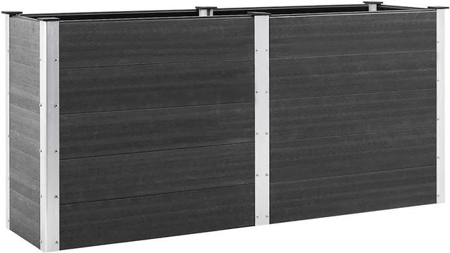 vidaXL Garten-Hochbeet aus WPC und Stahl in Grau, B/T/H: 200 x 50 x 91 cm - Bild 1