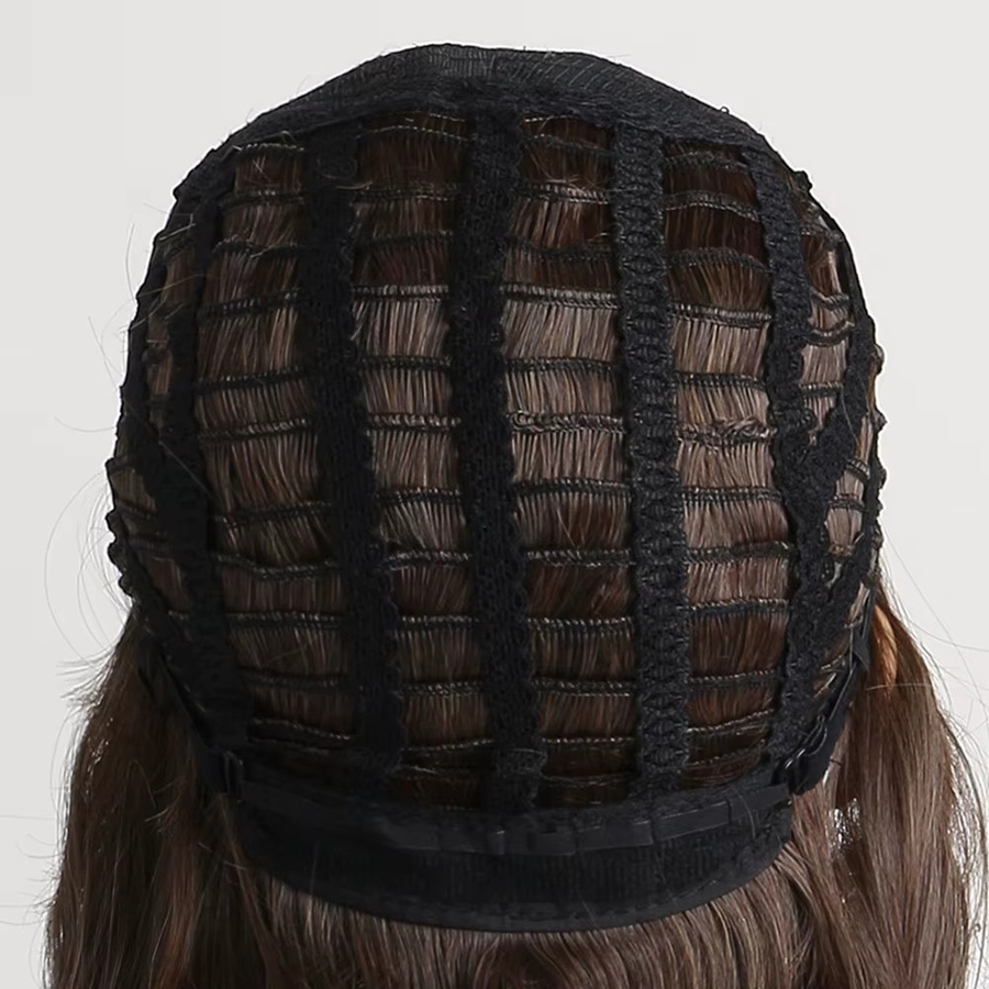 MAISI Perücke, kurze braune Ombre-Lockenperücke mit Pony, Damen - Bild 3