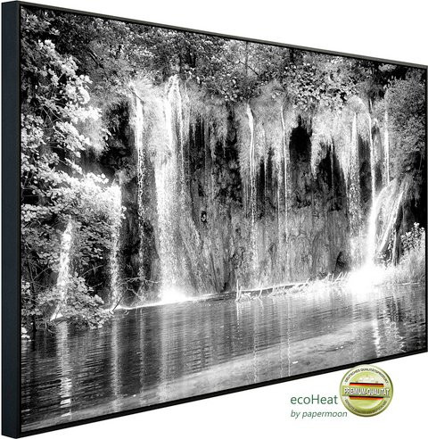papermoon EcoHeat Infrarotheizung Wasserfall Design in Schwarz und Weiss mit Matt-Effekt und App-Steuerung - Bild 1
