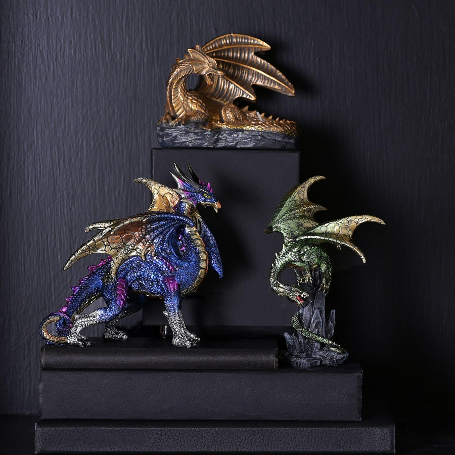 HOCUS POCUS NOVELTIES Teelichthalter Goldener Drache in Gold aus Harz - Bild 3