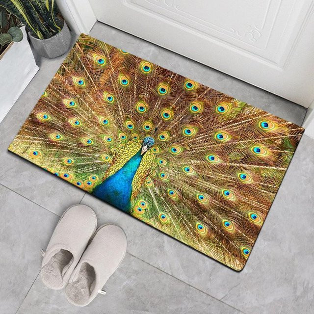 Kristall Samt Fußmatte mit Tier-Motiv, rutschfest und saugfähig, B/T: 80 x 50 cm, Mehrfarbig - Bild 1