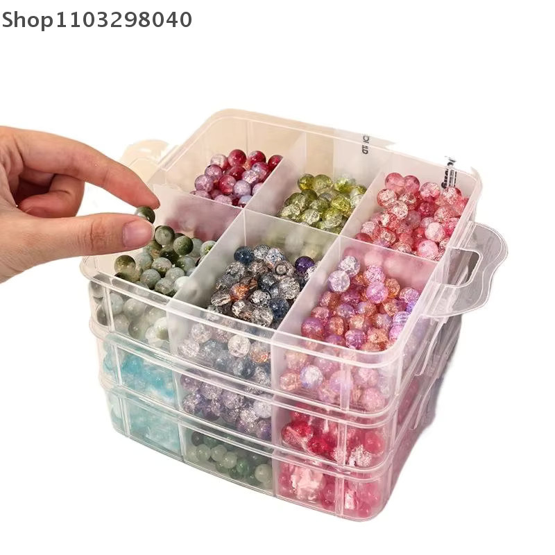 Hoeaden Stapelbare Aufbewahrungsbox aus Kunststoff in Transparent, verstellbar für Spielzeug, Schmuck und Accessoires - Bild 2