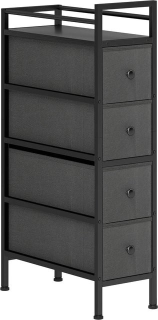 HOMCOM Kommode aus Vliesstoff und Stahl in Schwarz, B: 43 cm, T: 20 cm, H: 81,5 cm - Bild 1