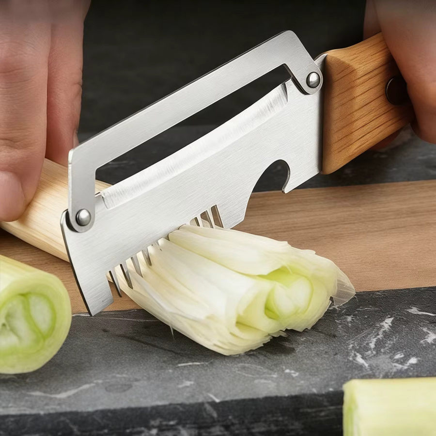 SHENJIU Multifunktionaler 3-in-1 Edelstahl-Schäler als Gemüse- und Obstschneider für die Küche - Bild 4
