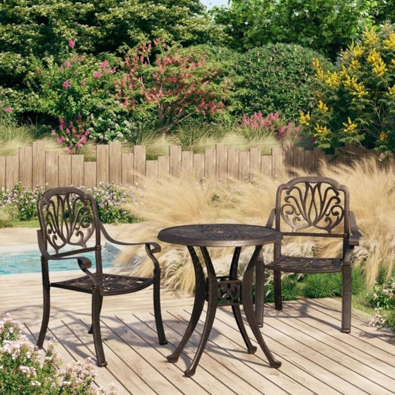 Vidaxl 3-tlg. Bistro-Set aus Aluminiumguss in Bronze - Bild 1