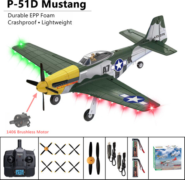WLTOYS P51D Mustang RC-Flugzeug, Starrflügel-RC-Flugzeug, Schaumstoff - Bild 1