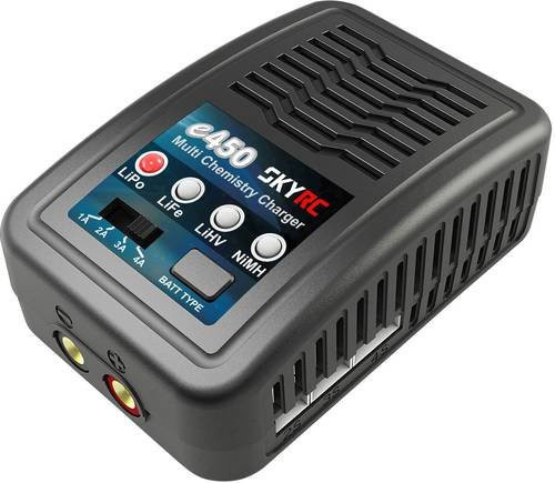 SKYRC e450 AC Modellbau-Multifunktionsladegerät 4A für LiPo, LiFePO, LiHV und NiMH in Schwarz - Bild 1