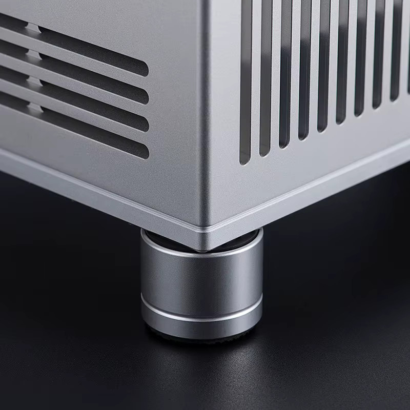 RGeek 4er-Set HiFi Audio Lautsprecher Standfüße aus Aluminiumlegierung in Silber zur Schockabsorption und Isolation für Verstärker, Vorverstärker und DAC - Bild 4