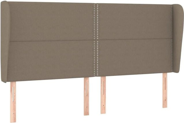 vidaXL Kopfteil mit Ohren in Taupe, Breite: 203 cm, Tiefe: 23 cm, Höhe: 118/128 cm - Bild 1