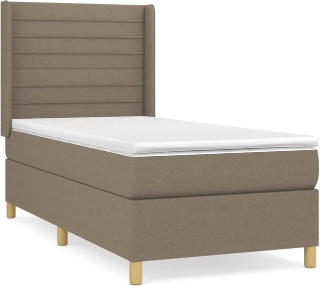 vidaXL Boxspringbett mit Matratze Hybrid-Design in Taupe, B/T: 90 x 200 cm - Bild 1