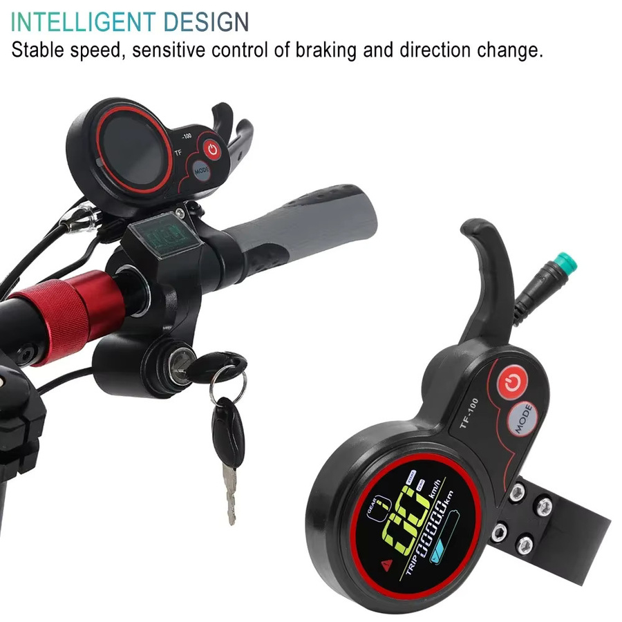 KUGOO TF-100 Instrumentendisplay mit USB-Aufladung und 5/6-poligem Kommunikations-Tachometer für Elektroroller in Schwarz - Bild 2