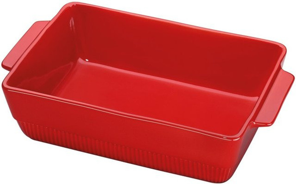 Spring Auflaufform CHALET aus Keramik, rechteckig, Rot, B: 35 cm, T: 21 cm, H: 21 cm