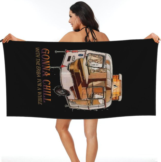 Eriba Strandtuch aus Mikrofaser in Schwarz, schnelltrocknend und saugfähig, B/H: 80 x 160 cm - Bild 1