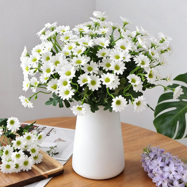 TTCY Künstliche Seiden-Gänseblümchen in Blau und Weiß für Dekoration, Hochzeit und DIY-Geschenke - Bild 1