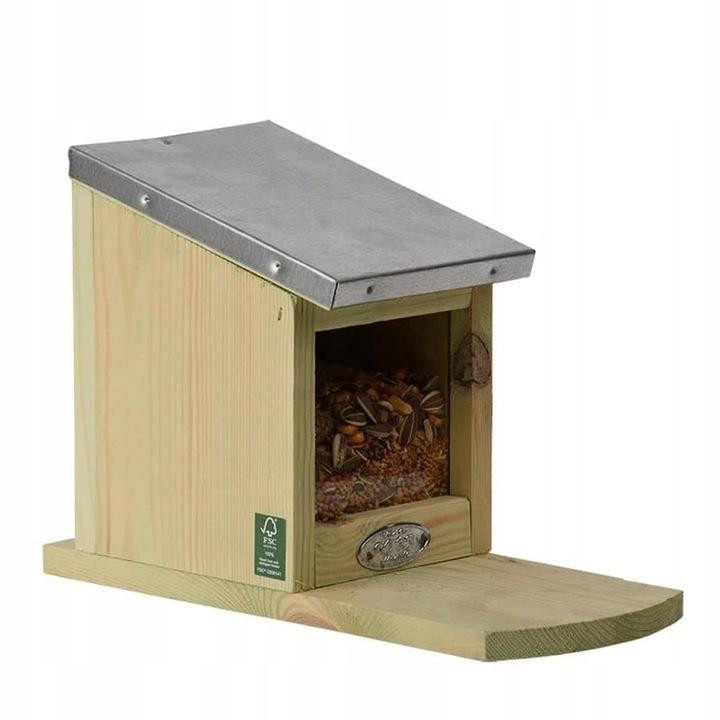 Eichhörnchen Futterhaus aus Holz als Futterspender und Futterautomat für den Garten - Bild 4